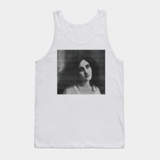 Woman in black and white portrait european vintage actress Tank Top